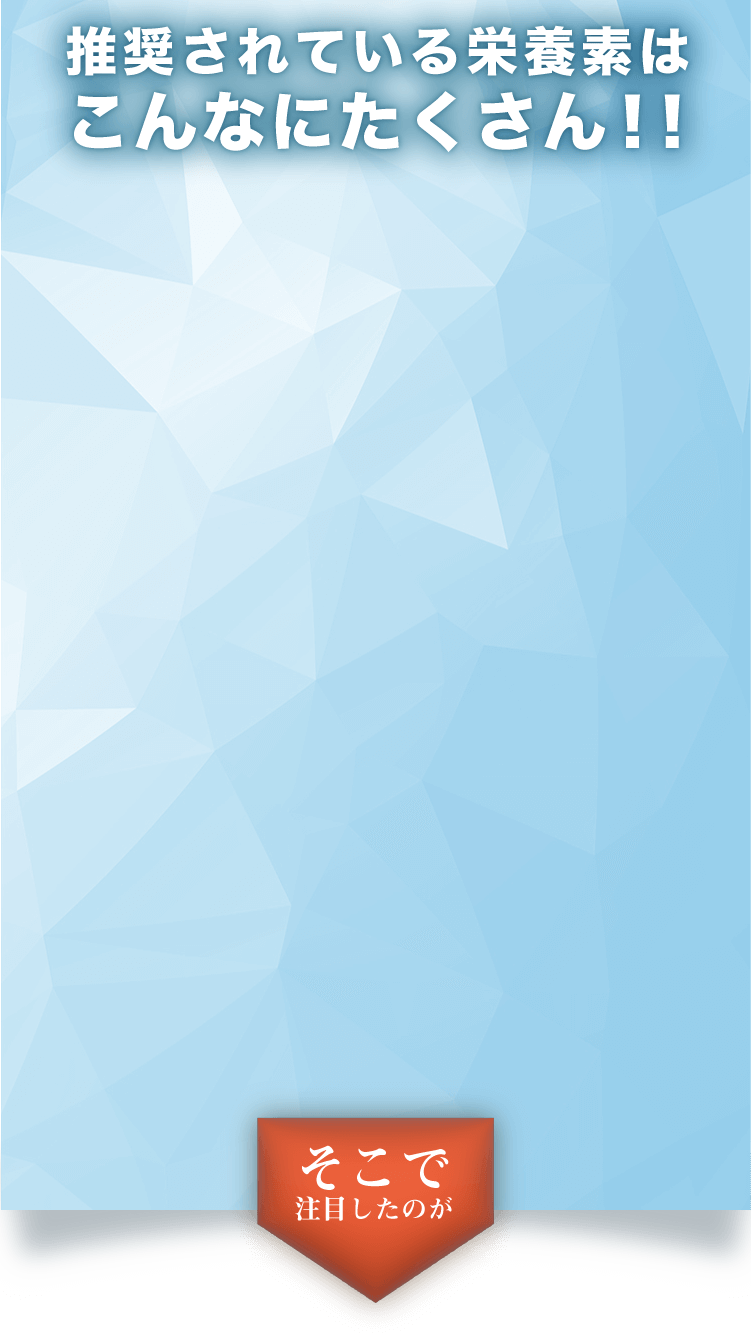 推奨されている栄養素はこんなにたくさん!!